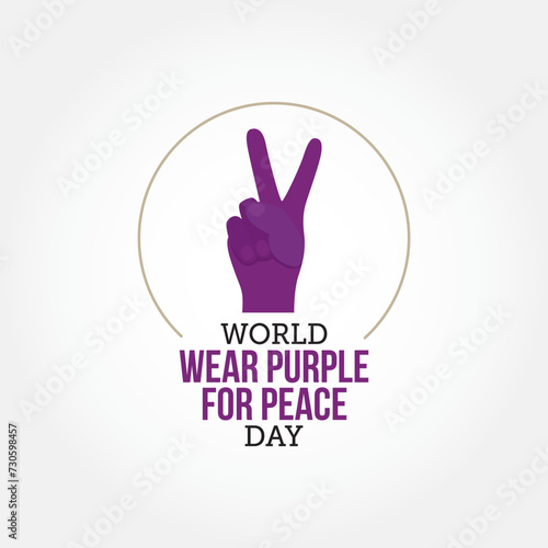 World Wear Purple for Peace Day Vector Illustration.  signal to potential extraterrestrials that we humans are peaceful and welcoming. flat style design.