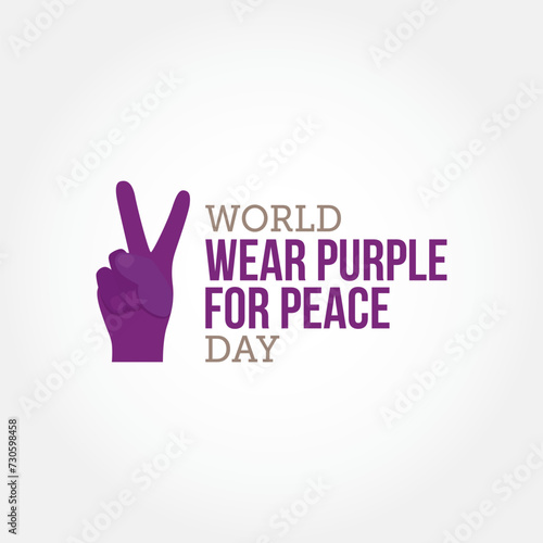 World Wear Purple for Peace Day Vector Illustration.  signal to potential extraterrestrials that we humans are peaceful and welcoming. flat style design.