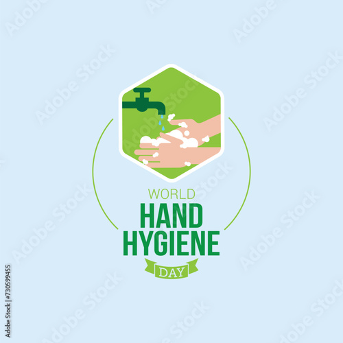 World Hand Hygiene Day Vector Illustration. Suitable for Greeting Card, Poster and Banner. Regularly washing your hands can help prevent the spread of colds, flu, diarrhea, foodborne illnesses.