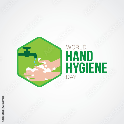 World Hand Hygiene Day Vector Illustration. Suitable for Greeting Card, Poster and Banner. Regularly washing your hands can help prevent the spread of colds, flu, diarrhea, foodborne illnesses.