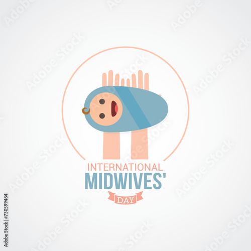 International Midwives Day Vector Illustration. Suitable for Greeting Card, Poster and Banner.  recognizes the crucial role midwives play in providing care to women and newborns throughout pregnancy.