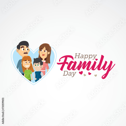 Happy Family Day Vector Illustration. the intention of celebrating families and encouraging spending time together. flat style design vector illustration. suitable for greeting card poster and banner.