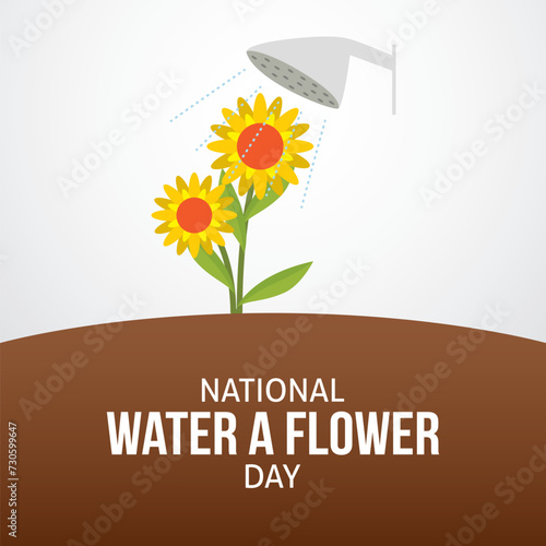 National Water a Flower Day Vector Illustration. This day encourages us to show some love and appreciation to the flowers that brighten our gardens and 
lives. flat style design vector illustration.