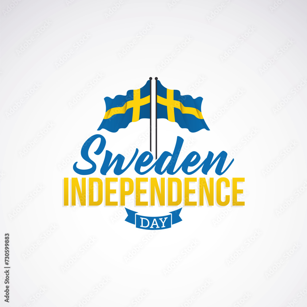 Sweden Independence Day Vector Illustration. Suitable for greeting card, poster and banner. to celebrate national pride and heritage. flat style design vector illustration.