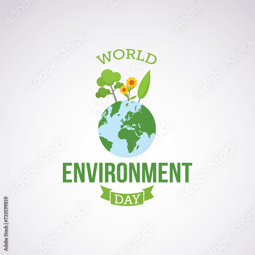 World Environment Day Vector Illustration. Suitable for greeting card, poster and banner. It serves as a powerful platform to bring attention to pressing environmental issues like climate change.