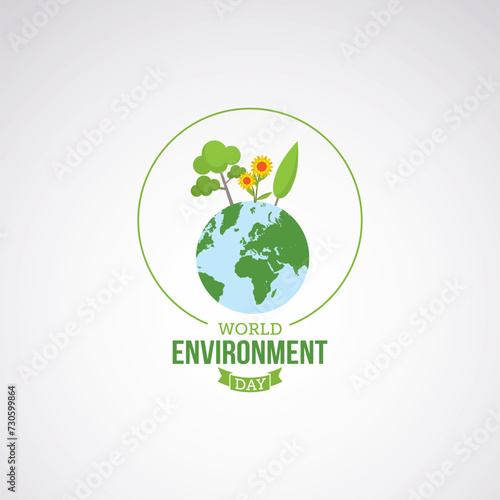 World Environment Day Vector Illustration. Suitable for greeting card, poster and banner. It serves as a powerful platform to bring attention to pressing environmental issues like climate change.