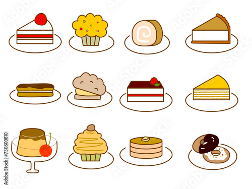 ケーキのアイコンセット