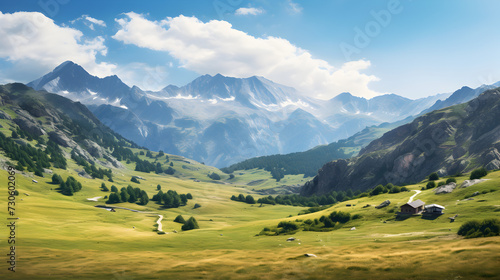 Summer landscape with a hillside mountain trail,, Black orange red 3d abstract wallpaper Free Photo