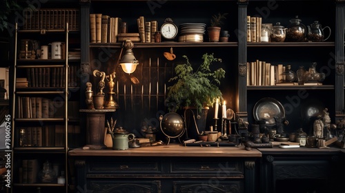 Dark Academia Kitchen: Bookish Elegance with Rich Moody Tones