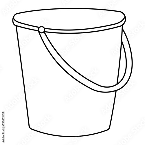 bucket gardening container water icon element object line doodle coloring