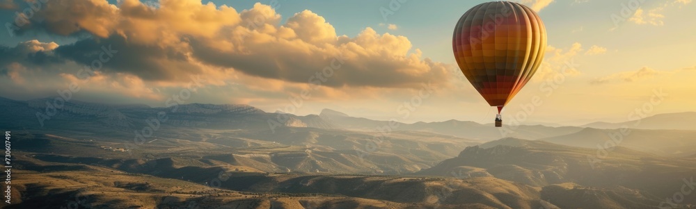 Fototapeta premium Ballon ride. Banner