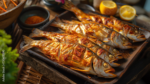 grilled fish on a grill