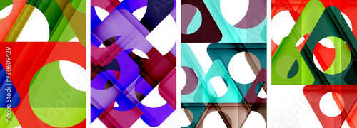 Abstract background set featuring captivating triangles. Harmonious blend of geometry and style, these designs bring modern flair