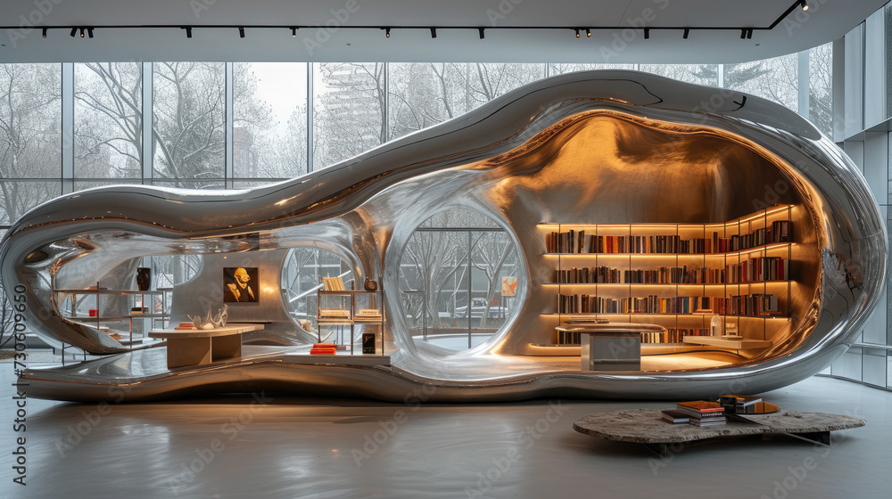 Obraz premium Avant-Garde Shelves Silver Partition Setting