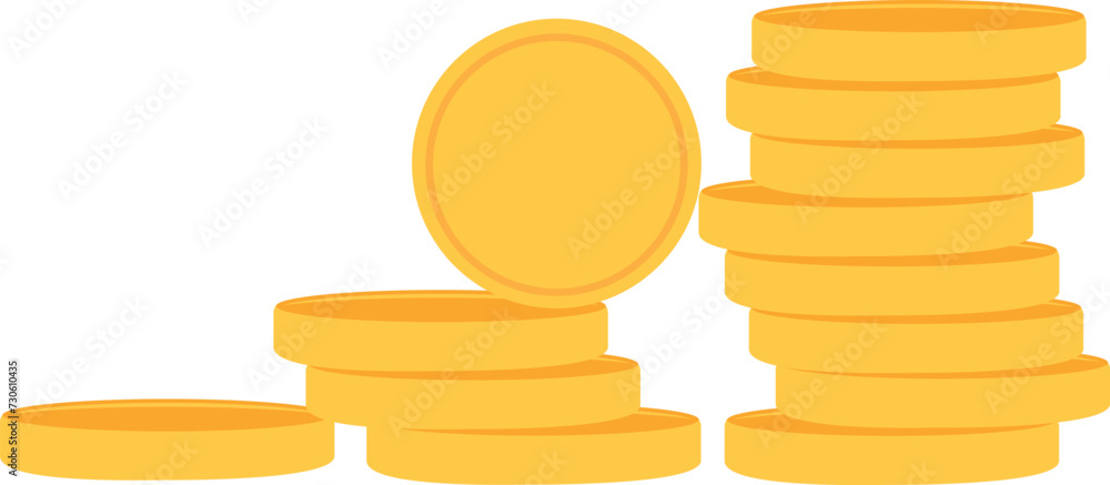 Coins stack icon. Coins money icon flat. Golden coin symbol icon, vector illustration Coins stack icon. Coins money icon flat. Golden coin symbol icon, vector illustration
