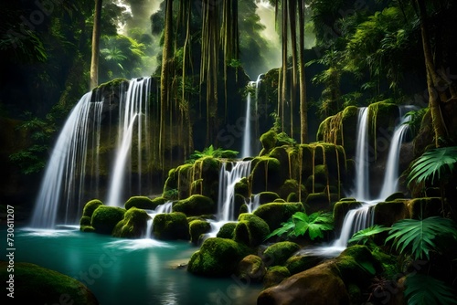 waterfall in jungle