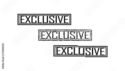 exclusive stamp, black isolated silhouette