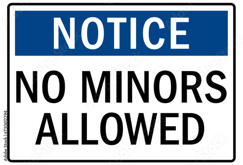 Marijuana dispensary sign no minor allowed