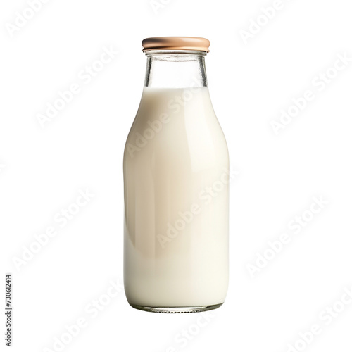 Milk bottle isolated on transparent background