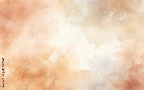 Abstract watercolor background with soft hues of peach, beige and cream.