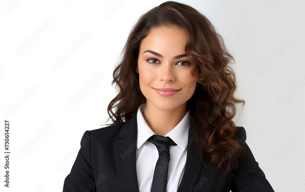 Professional Woman in Suit and Tie Poses for Picture Professional Woman in Suit and Tie Poses for Picture
