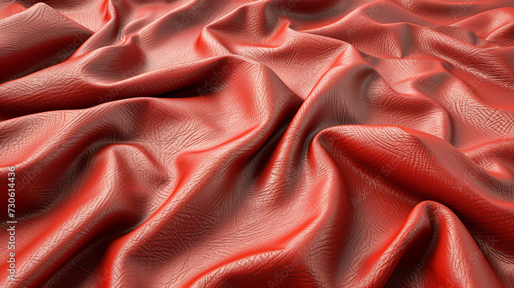 The Close-Up Photo Of A Rich, Red Mahoni Color Leather Texture With Natural Folds And Creases, Highlighting Its Luxurious And Tactile Quality. Suitable For Design Backgrounds Or Material References. The Close-Up Photo Of A Rich, Red Mahoni Color Leather Texture With Natural Folds And Creases, Highlighting Its Luxurious And Tactile Quality. Suitable For Design Backgrounds Or Material References.