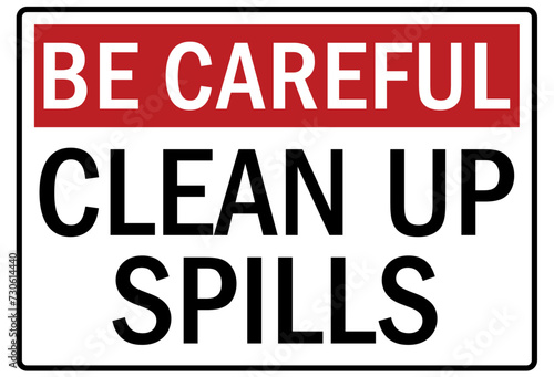 spill sign clean up spill