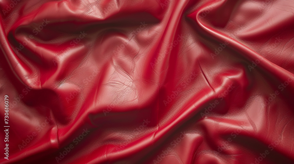 The Close-Up Photo Of A Rich, Red Mahoni Color Leather Texture With Natural Folds And Creases, Highlighting Its Luxurious And Tactile Quality. Suitable For Design Backgrounds Or Material References. The Close-Up Photo Of A Rich, Red Mahoni Color Leather Texture With Natural Folds And Creases, Highlighting Its Luxurious And Tactile Quality. Suitable For Design Backgrounds Or Material References.
