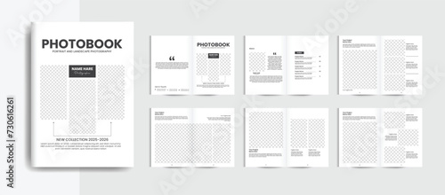 Vector photo book design or portfolio design template