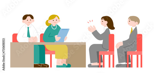 新社会人の採用面接のイラスト素材