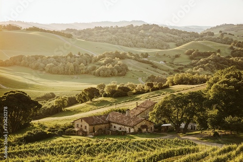 Tuscan Sunrise over the Rolling Hills