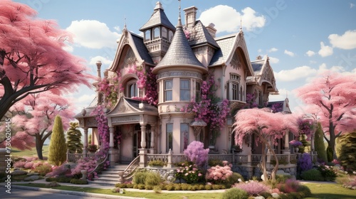 A classic Victorian house with elaborate decorations