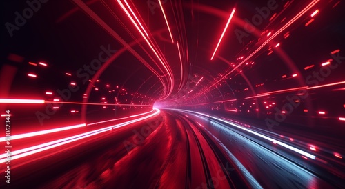 Red Velocity: High-Speed Light Tunnel in Motion