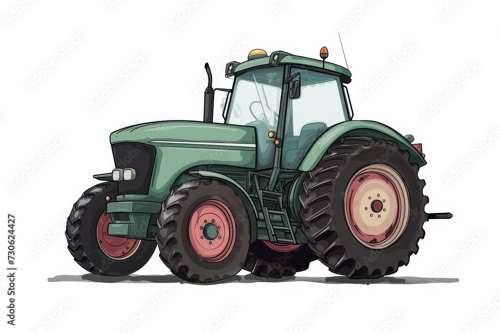 Obraz premium Modern Farm Tractor Illustration