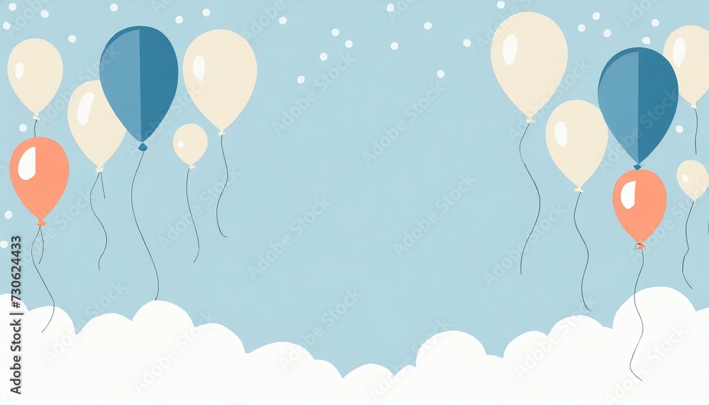 Background with balloons and blank space in the middle