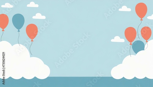 Background with balloons and blank space in the middle