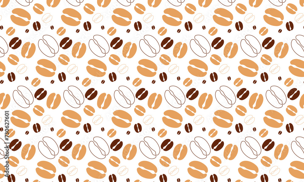 Seamless Vector Coffee shapes Pattern Design.
