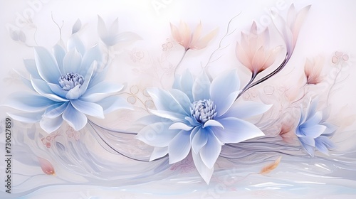 Luxurious watercolor floral art  botanical backgrounds  prints  invitations  postcards - delicate 3d illustration