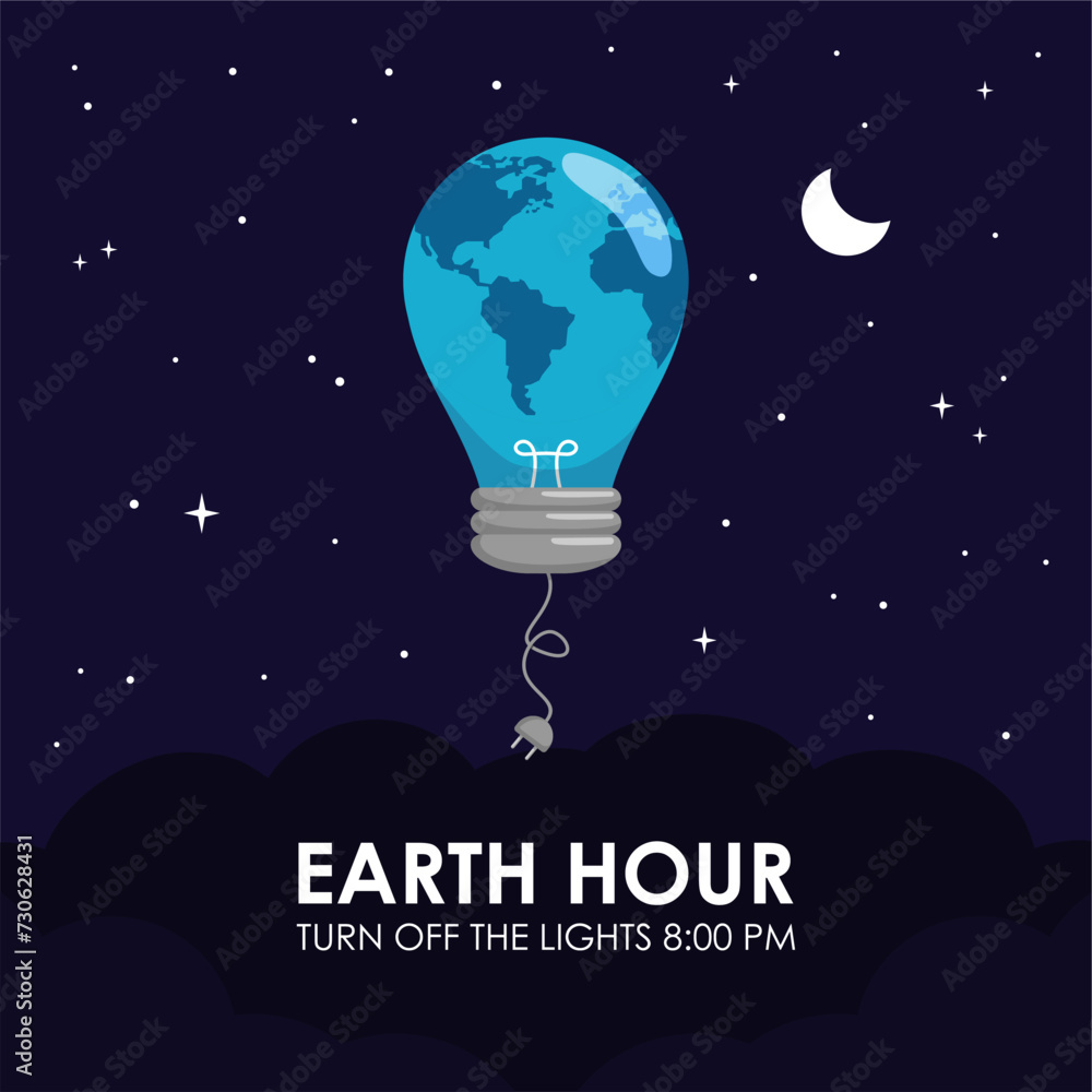earth hour poster template vector earth hour poster template vector
