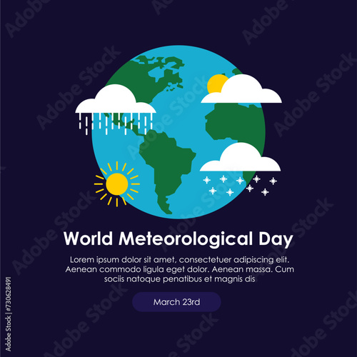 world meteorological day poster template vector