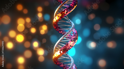Helix DNA polygonal wireframe molecule helix, medical concept background