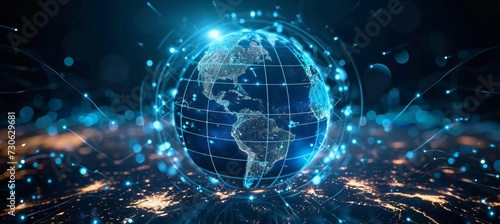 Network global communication internet connection. Generative AI technology.