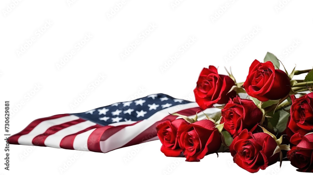 Obraz premium Memorial Day isolated on transparent background, Generative ai.