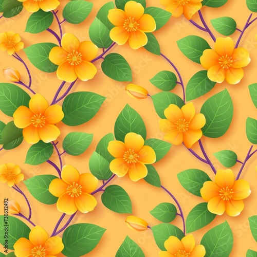 Wallpaper Mural spring pattern seamless floral background Torontodigital.ca