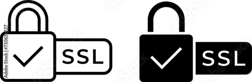 Ssl encryption icon vector set. Secure ssl website symbol
