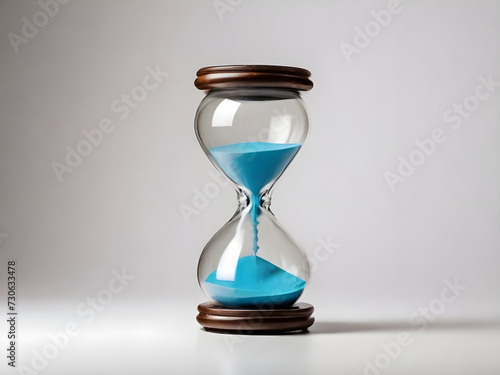 The hourglass is running out with white background