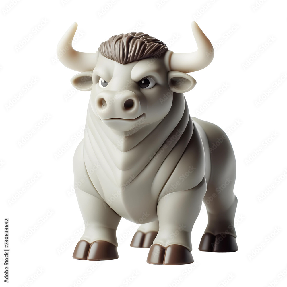 Plastic toy figure Bull / OX isolated on transparent background Plastic toy figure Bull / OX isolated on transparent background