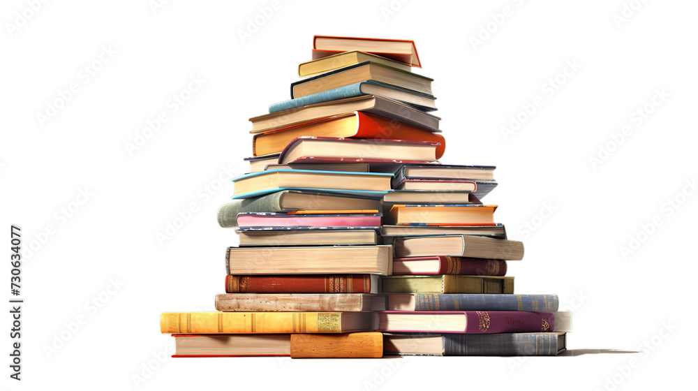 Books isolated on transparent background, Generative ai. Books isolated on transparent background, Generative ai.