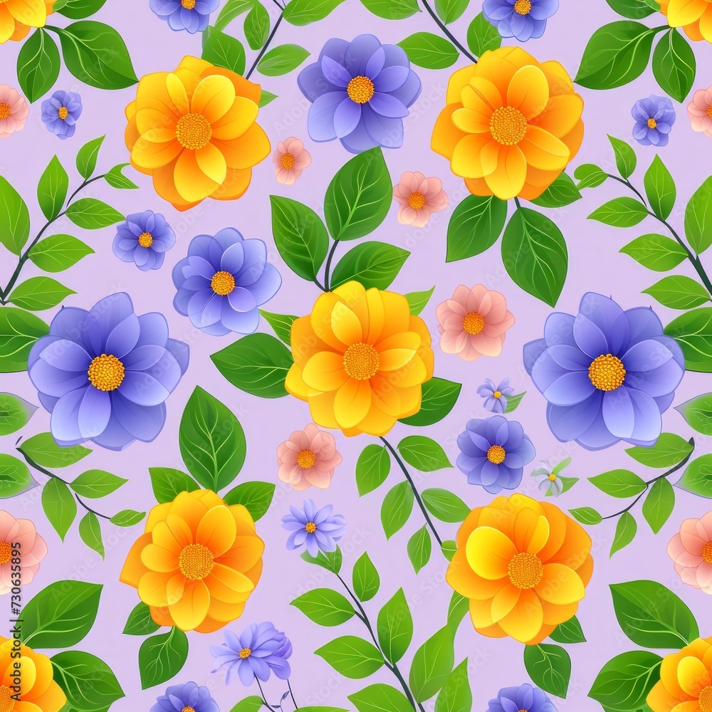 spring pattern seamless floral background