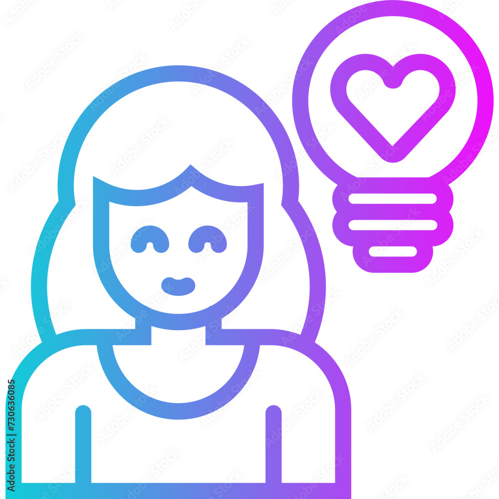 Fototapeta premium Innovation Gradient Icon Design Vector Women's Day
